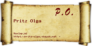 Pritz Olga névjegykártya